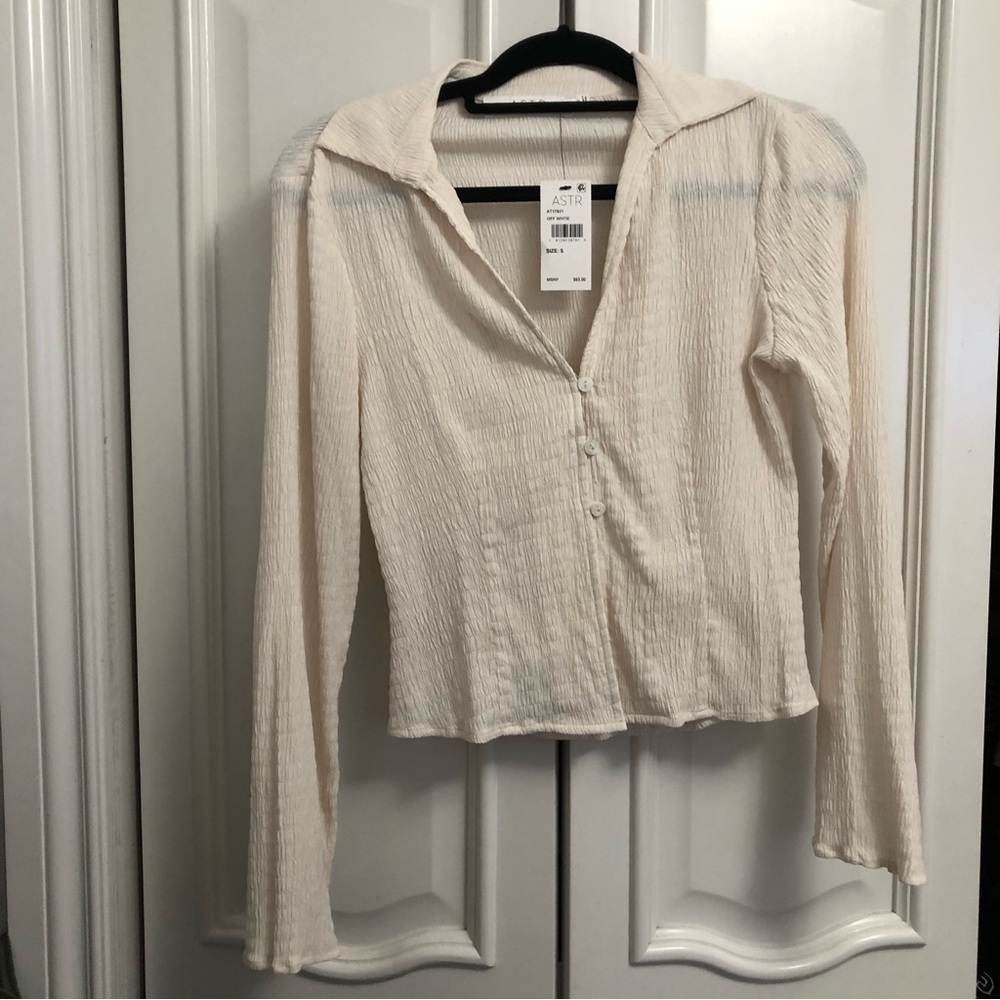 Astr the label beige blouse Small